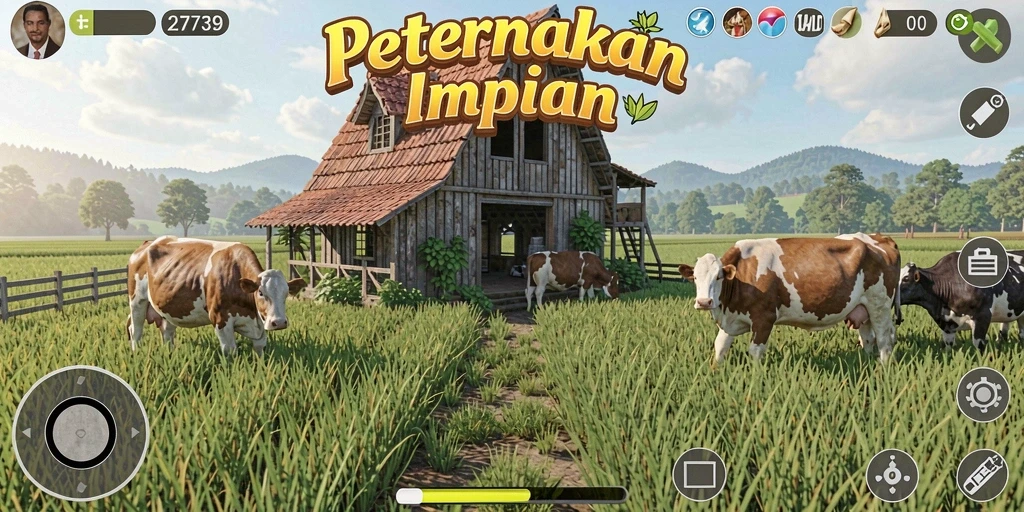 Screenshot gameplay 2739 menunjukkan petualangan bertani yang seru.