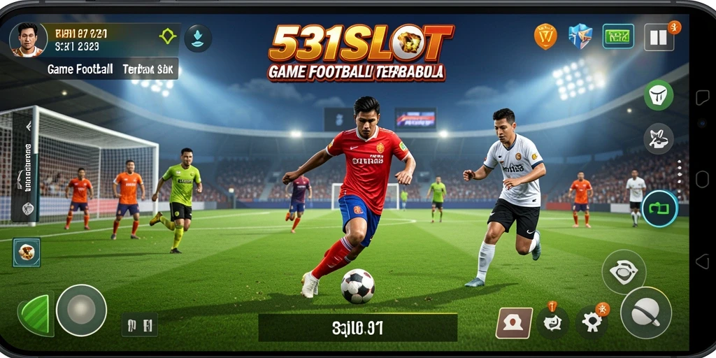 Gambaran gameplay mendebarkan di 531SLOT dengan aksi sepak bola penuh semangat.