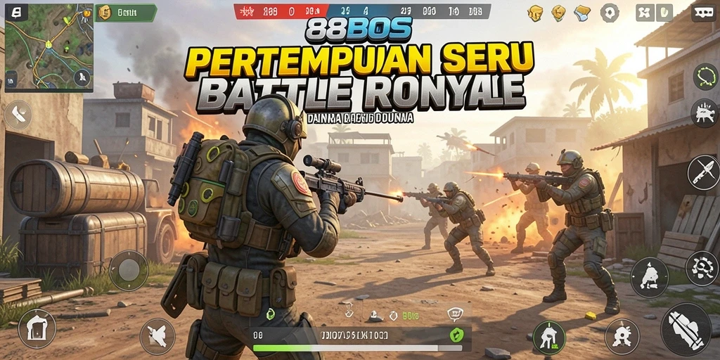 Gameplay seru dari 88BOS dalam pertempuran Battle Royale.