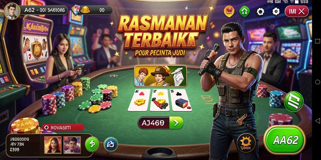 Tampilan gameplay Kasino yang menarik dan mendebarkan dalam AA62.