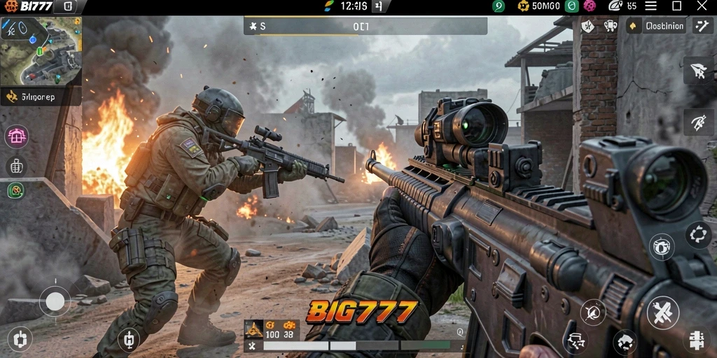 Screenshot dari gameplay intens BIG777 yang penuh aksi.