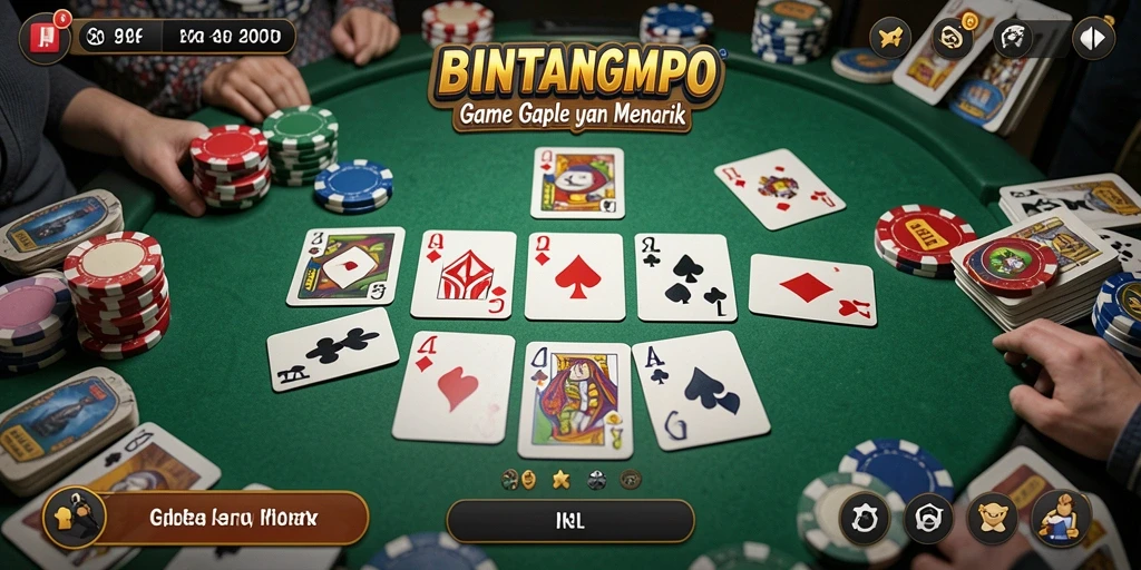 Tampilan gameplay seru dari BINTANGMPO saat bermain Gaple.