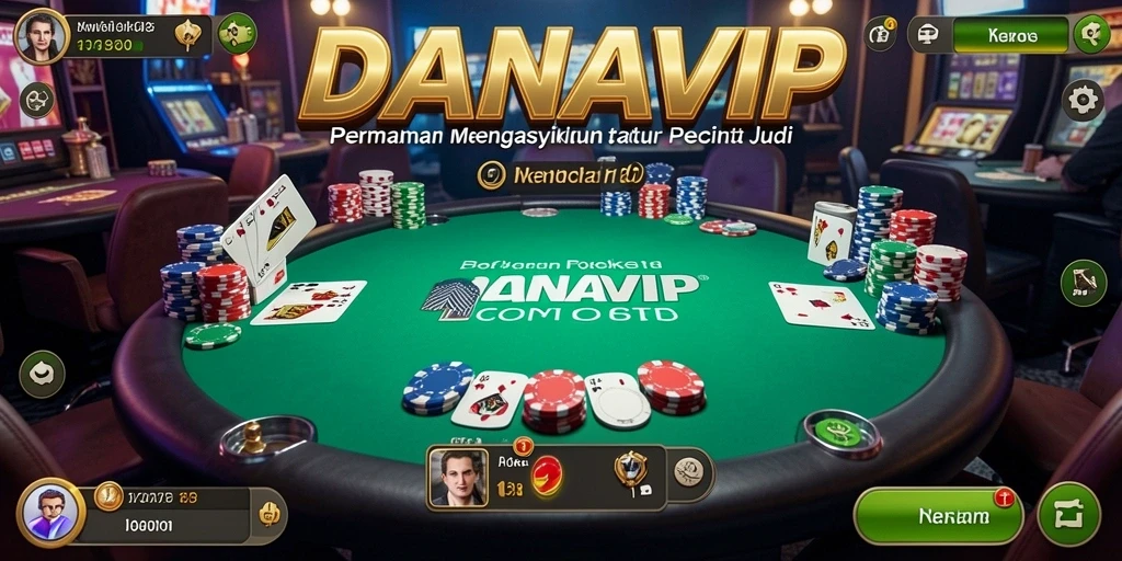Tampilan gameplay mendebarkan di DANAVIP dengan suasana poker yang nyata.