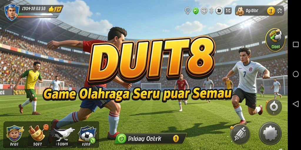 Tangkapan layar DUIT8 menampilkan aksi seru dalam permainan olahraga.
