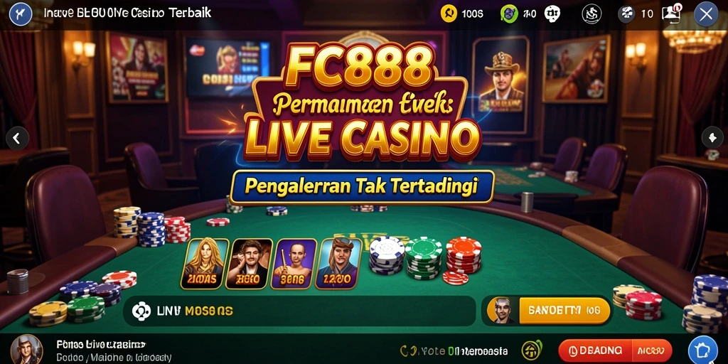 Screenshot gameplay FC888 yang menampilkan dealer dan interaksi langsung.