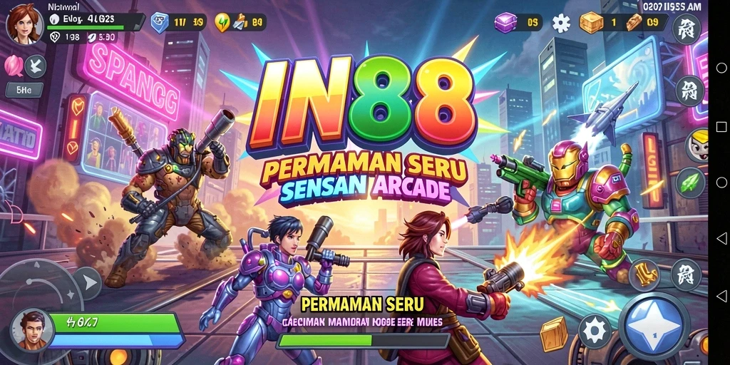 Tampilan gameplay seru dari IN88 yang penuh aksi Arcade.