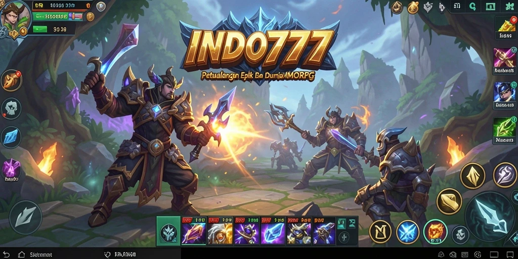 Gameplay mendebarkan dalam dunia MMORPG yang luas.
