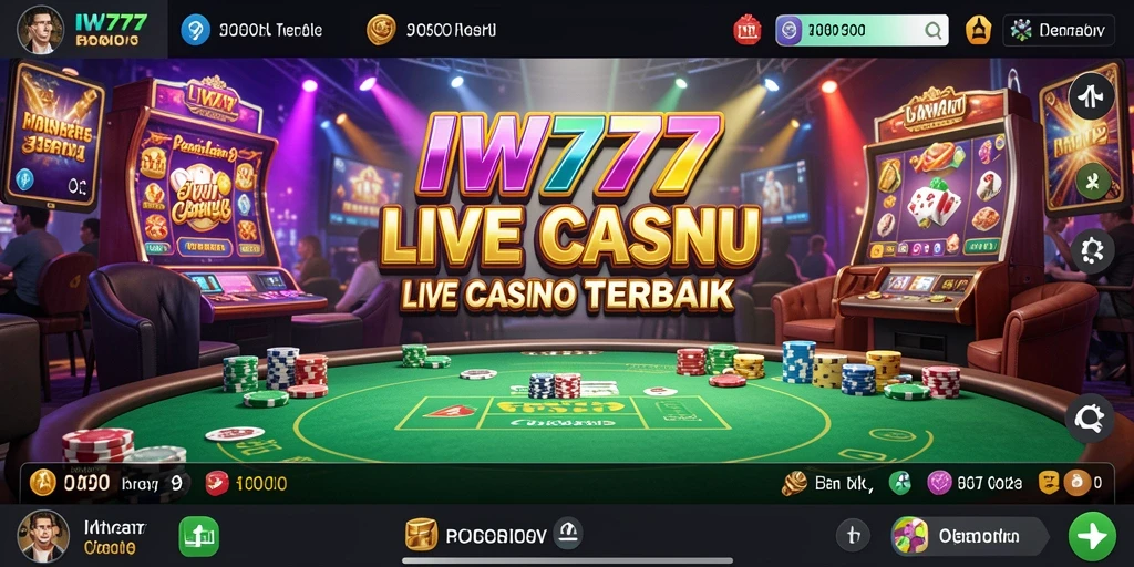 Screenshot gameplay IW777 dengan dealer langsung yang interaktif.