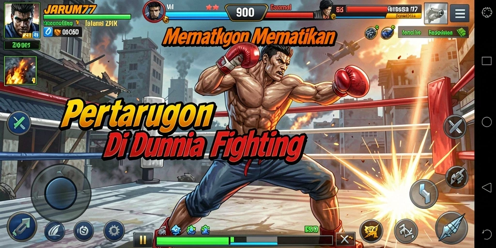 Tampilan gameplay mendebarkan dalam pertarungan JARUM77.
