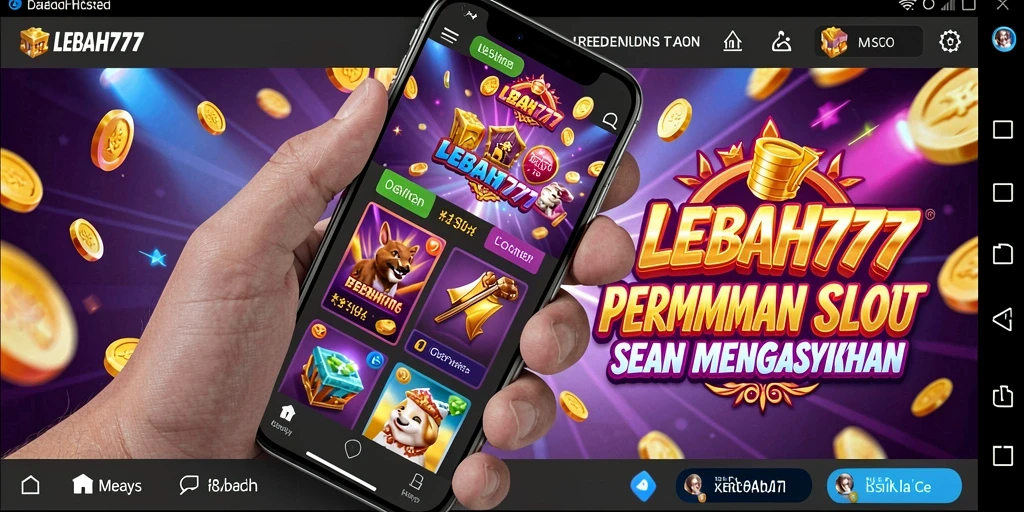 Tampilan gameplay menarik dari LEBAH777 dengan mesin slot berwarna-warni.