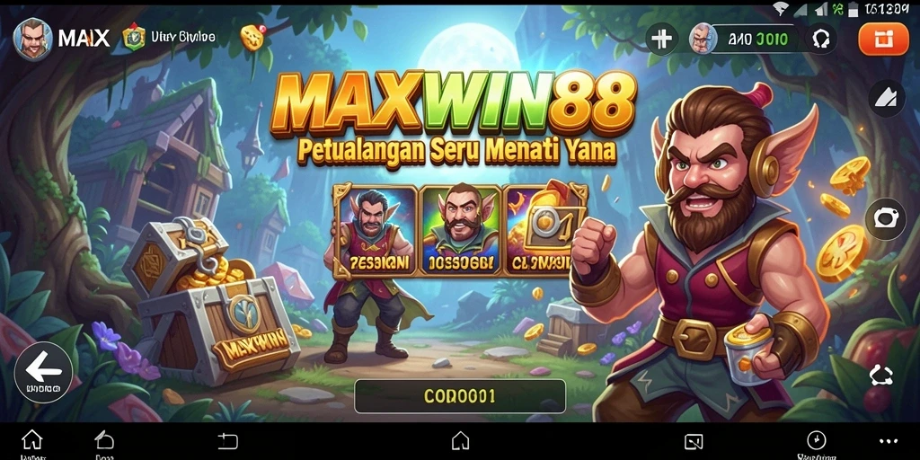 Tangkapan layar gameplay MAXWIN88 dengan aksi petualangan yang mendebarkan.