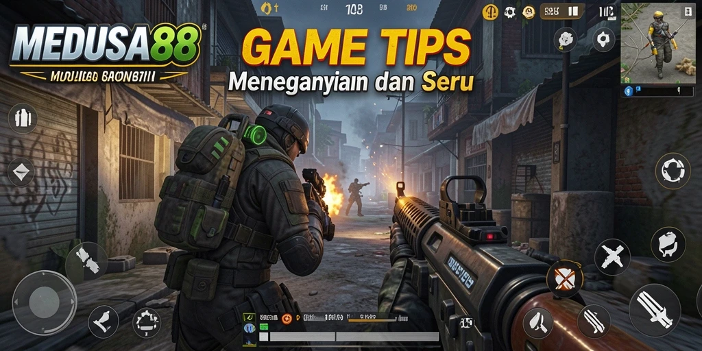 Tampilan gameplay MEDUSA88 menampilkan aksi tembak-tembakan yang seru.