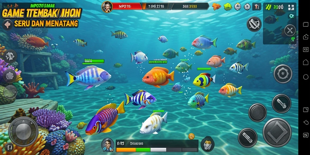Tampilan gameplay seru di MPO76 saat menembak ikan.