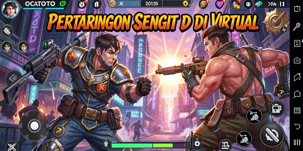 Tampilan screenshot OCATOTO menampilkan aksi pertarungan mendebarkan.