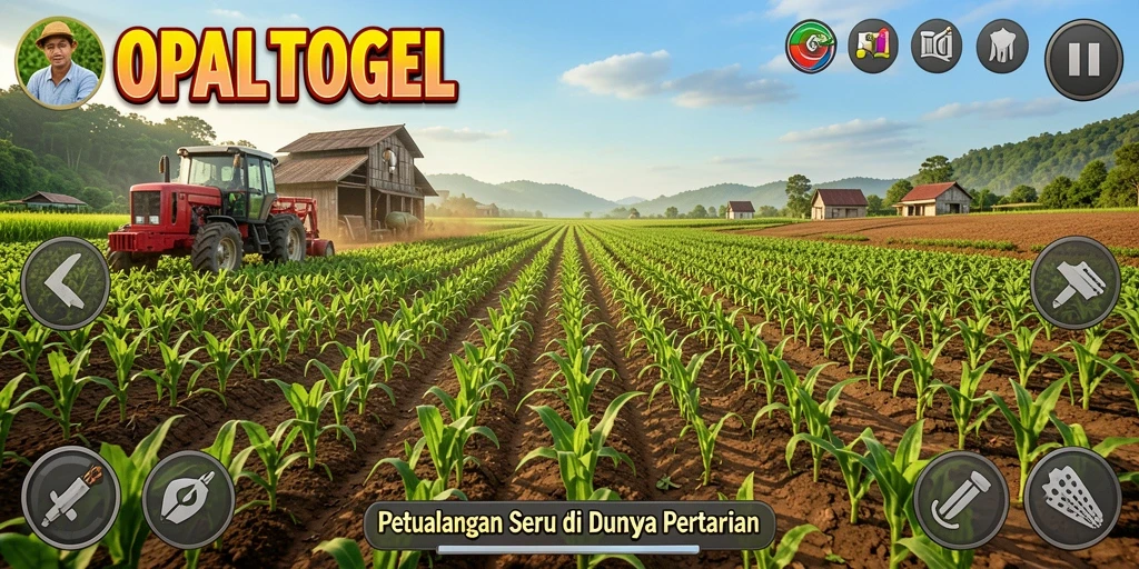 Tampilan Gameplay OPALTOGEL dengan aktivitas bertani yang menyenangkan.