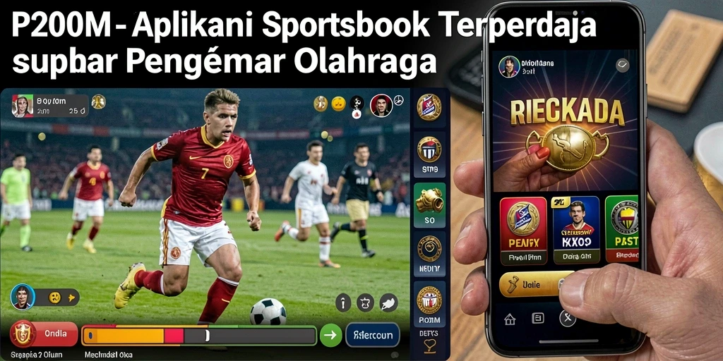 Screenshot P200M menampilkan tampilan antarmuka aplikasi Sportsbook yang menarik.