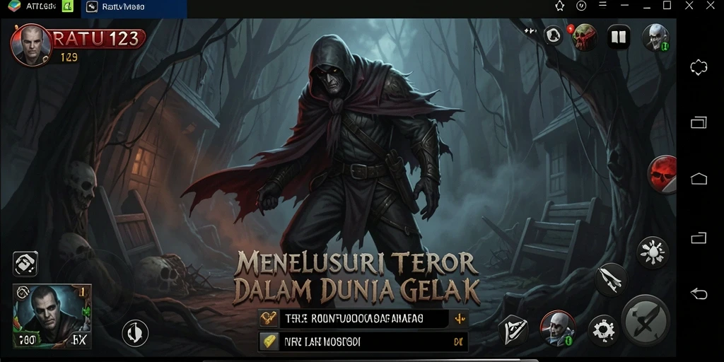 Screenshot gameplay RATU123 yang menampilkan suasana mencekam dan menakutkan.