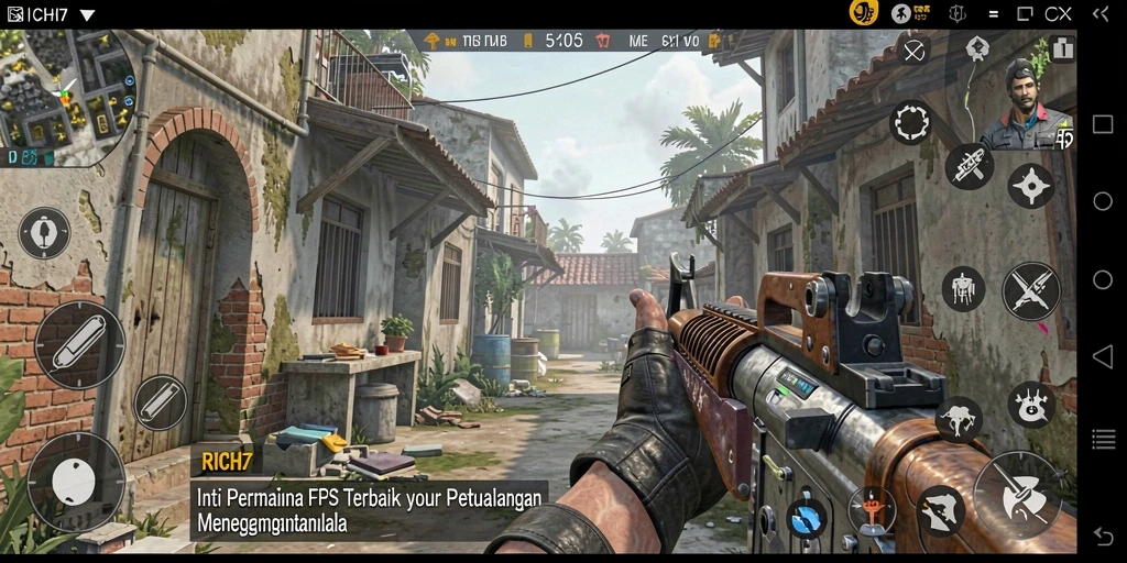 Gameplay RICH7 dengan aksi tembak-menembak yang mendebarkan.