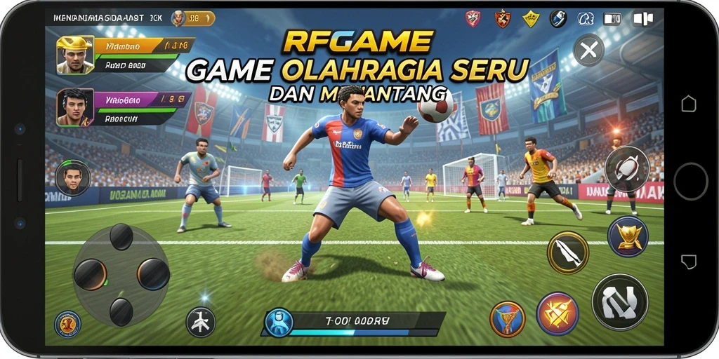 Tampilan gameplay RPGAME yang penuh aksi dalam pertandingan olahraga.