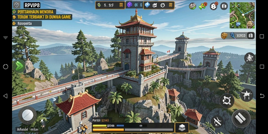Tampilan menarik dari gameplay Tower Defense RPVIP8 yang menegangkan.