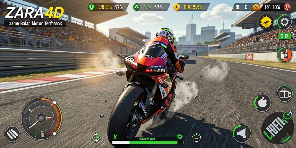 Gameplay seru ZARA4D dengan balapan motor yang mendebarkan.